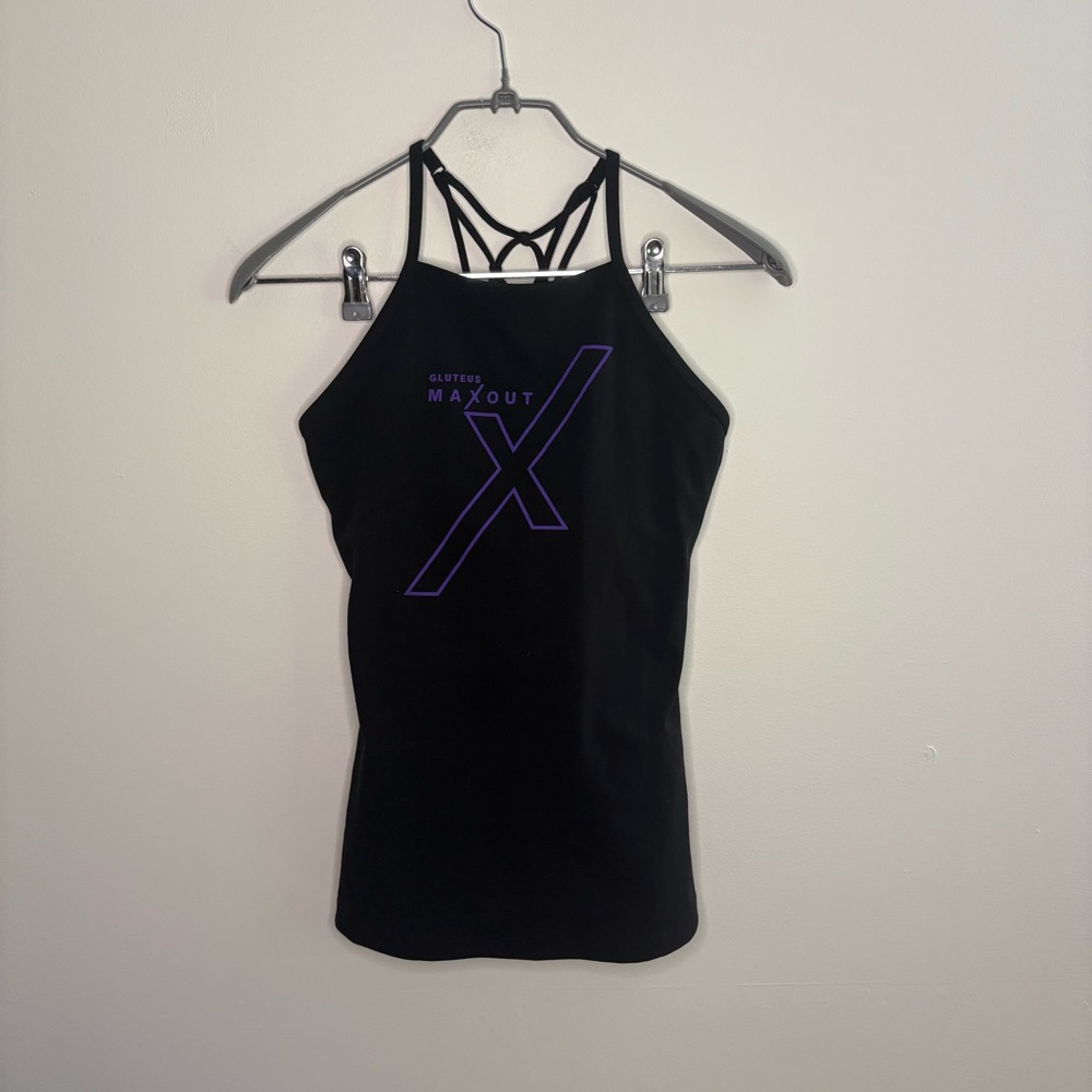 Lifetime Fitness Black workout gym Tank Top Womens Measures size 2-4